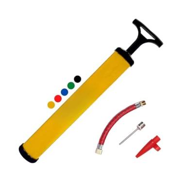 Imagem de Bomba de Ar Manual Portátil – 23,5 cm – Com Mangueira e 2 Bicos – Ideal para Bolas, Brinquedos e Colchões Infláveis – Cores Sortidas