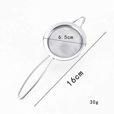 Imagem de Dioche Peneira de Malha Fina de 6,5 Cm 2,6 pol. Mini Filtro de chá de Aço Inoxidável para Coar Chás, Coquetéis ou Peneirar Farinha, Açúcar, Ferramenta de Cozinha Durável à Prova de (malha 30)