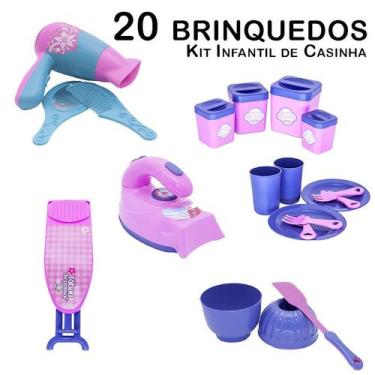 Imagem de Kit Infantil Casinha Ferro  Tábua Forminha Secador Pote 20p - CLICKCOM