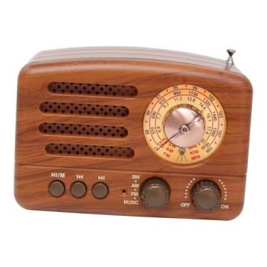 Imagem de Generic Rádio portátil vintage com alto-falante retrô para decoração de casa, AM/SW, 3 bandas, mini para casa.