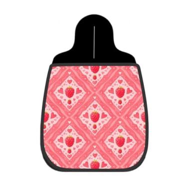 Imagem de Lixeira De Carro Organizador Lixinhocar Morango e Corações Rosa