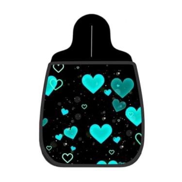 Imagem de Lixeira De Carro Organizador Lixinhocar Corações Ciano Brilho