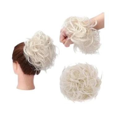 Imagem de Penteado Feminino Em Coque Bagunçado, Peça De Cabelo Sintético Fluffy 