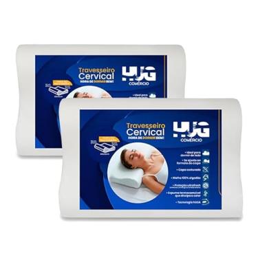 Imagem de Kit 2 Travesseiros Ortopédico Cervical Nasa Anatômico - Hug