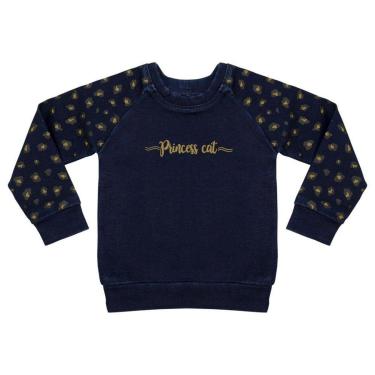 Imagem de Blusão Infantil Look Jeans Moletom Jeans - UNICA - 01-Feminino