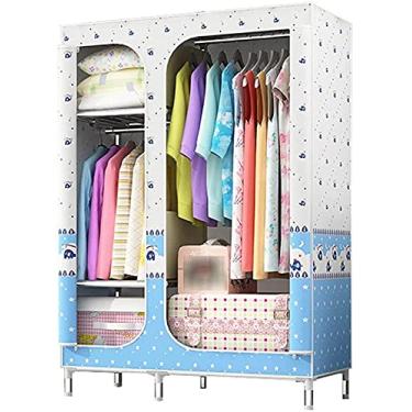 Imagem de U5GAAALPPQ9 Guarda-roupa aberto al guarda-roupa portátil economize espaço 2 portas guarda-roupa 168 110 45 cm cabideiro (cor: D tamanho: 168 110 45 cm) (D 168 * 110 * 45 cm)