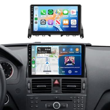 Imagem de Mercedes Benz Classe C W204 C180 C200 C230 C250 C300 C350 2007-2011 estéreo automotivo com processador Snapdragon 8 Core 4 GB + 64 GB Android 13 Rádio 10,1 polegadas IPS Touchscreen Carplay/Android
