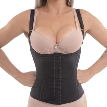 Imagem de Cinta modeladora corselet com 16 barbatanas Princesa Catarina, M, Pret