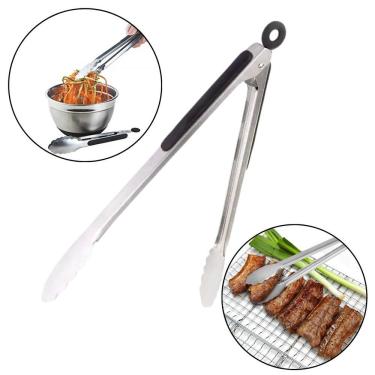 Imagem de Pegador Pinça Inox Carne Churrasco Culinário Universal 40 Cm