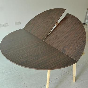 Imagem de Tampo de mesa redonda de madeira de 130 cm a 200 cm de diâmetro, economia de espaço, grande mesa redonda dobrável, mesa de banquete de catering sem pernas, extensor de mesa dobrável, grande e redondo