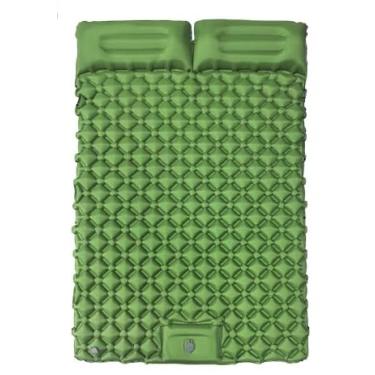 Imagem de Colchão Inflável Automático De Casal Sleeping Pad Ar Externo Portátil De Acampamento 200 * 120 * 5 Cm Com Travesseiro(Verde​ Casal)