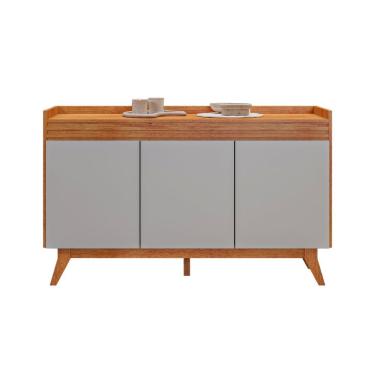 Imagem de Buffet Aparador Sala De Jantar Estar 3 Portas Ibiza 3 Portas Mel Com Off White