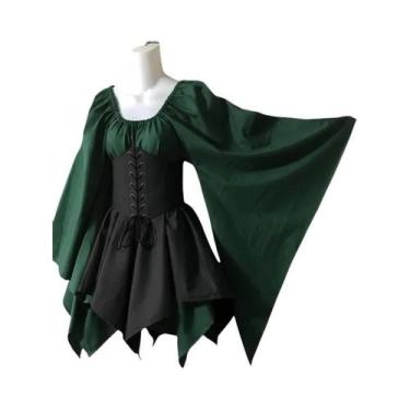 Imagem de Fantasia De Fada Medieval Feminina Com Orelhas, Vestido Tradicional Ir