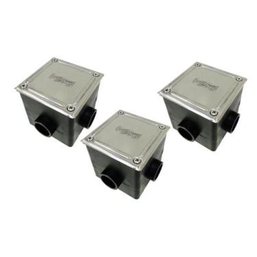 Imagem de 3 Caixa De Passagem Com Tampa Inox Sodramar