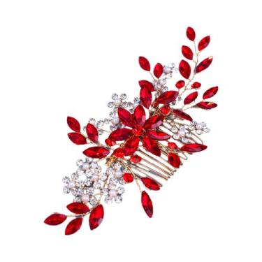 Imagem de Pente De Cabelo Feminino Com Strass, Cristal E Pérolas, Tiara De Noiva