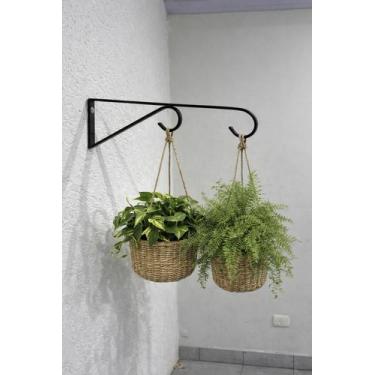 Imagem de 2 Uni. Suporte Vasos De Plantas Decorativo Mão Francesa Aço reforçado 