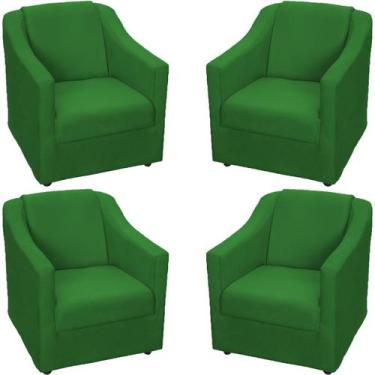 Imagem de Kit 4 Poltronas Decorativa Para Sala Recepção Manicure Barbearia Escri