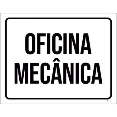 Imagem de Kit 5 Placa Acm Oficina Mecânica Preta 18X23 - Sinalizo