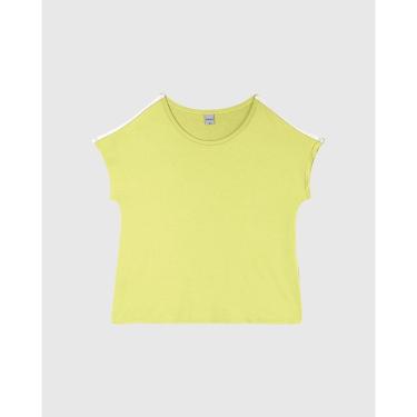 Imagem de Blusa Básica Feminina Plus Size Ampla Em Moletinho De Viscose Verde - G2-Feminino