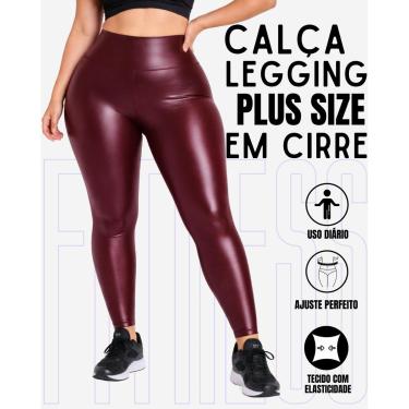 Imagem de Calça Legging Plus Size Em Cirre Imita Couro Brilho Fosco Feminino WOLFOX-Feminino