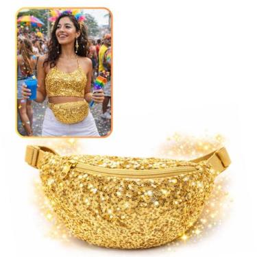 Imagem de Pochete Paetê com Glitter Bloquinho de Carnaval (1 Und) - YA Accessori