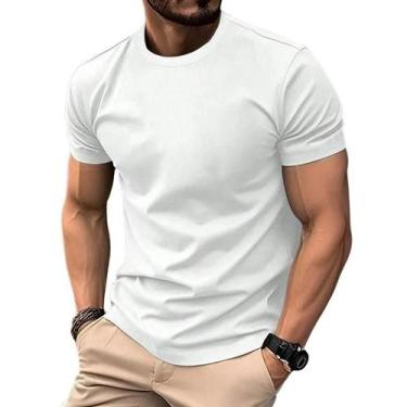 Imagem de Camiseta Masculina de Academia Dry Fit Masculina Lisa Casual Treino Mu
