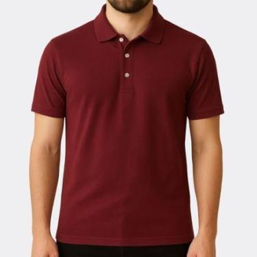 Imagem de Camisa Polo Masculina Manga Curta Clássica com Gola e Botões Conforto e Estilo-Masculino