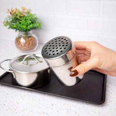 Imagem de Queijeira Inox Porta Queijo Ralado Tempero Condimentos 200ml