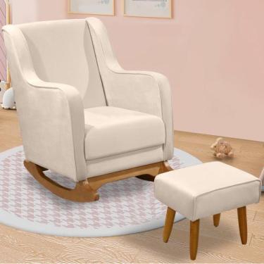 Imagem de Poltrona de Amamentação e Descanso Áquilla com Base Balanço e Puff Vel