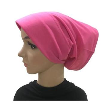 Imagem de Chapéu Tubular Feminino Hijab - Elástico, Liso e com Lenço de Papelão,