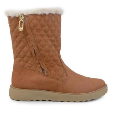 Imagem de Bota Feminina Pegada Couro Marrom Camel - 281192-02-Feminino