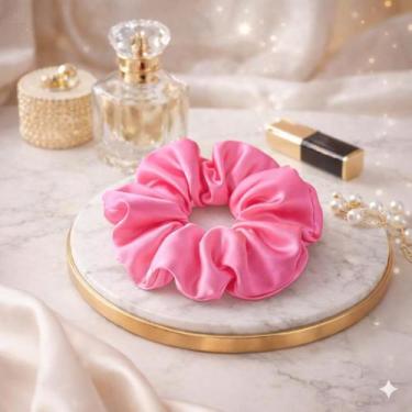 Imagem de Kit 20 Xuxinha de Cetim com Costura Embutida Scrunchies Laço de Cabelo