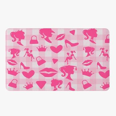 Imagem de Tapete Para Quarto Infantil Estampado Paty Pink 60cm X 40cm - Base Antiderrapante