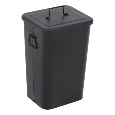 Imagem de Lixeira Cozinha 26l Preta Aco 46x30x26cm Abertura Manual