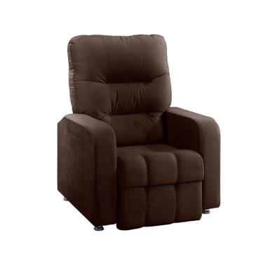 Imagem de Poltrona Do Papai Reclinável Maldivas Suede Fibra Siliconada Marrom Star Confort
