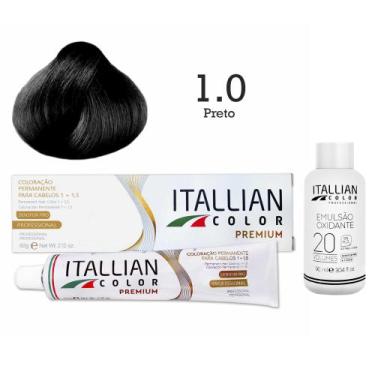 Imagem de Coloração 1.0 Preto + Oxi 20 Vol  Itallian Color - Itallian Hairtech