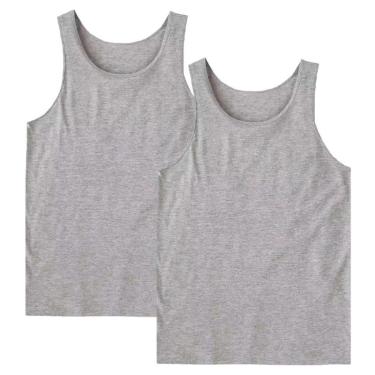 Imagem de Kit 2 Regata Masculina Camiseta Lisa Básica Algodão Regatas-Masculino