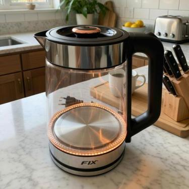 Imagem de Jarra Elétrica Chaleira Vidro Inox 1,8Litros Amanzi Fix 110v, 110V