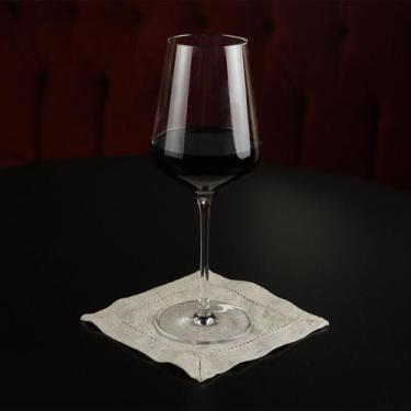 Imagem de Porta Copos de Tecido Laura Fendi - Linho, Ponto Ajour, 15x15cm - Atel