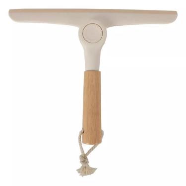 Imagem de Rodo de Pia Dobrável com Cabo Bambu Off White para Limpeza Multiuso em PP Silicone para...