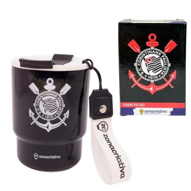 Imagem de Copo Térmico To Go Alça Tampa 400ml CORINTHIANS Zona Criativa-Unissex