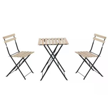 Imagem de Conjunto Varanda 3Pz Ripas de Madeira - Just Home Collection