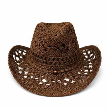Imagem de Chapéu Praia Palha Campo Cowboy Feminino Virgínia Boho Verão Chic Cor: