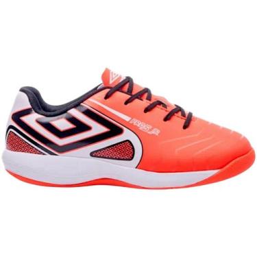 Imagem de Tênis Umbro Futsal Pro 5 Infantil, Laranja, Branco, 36