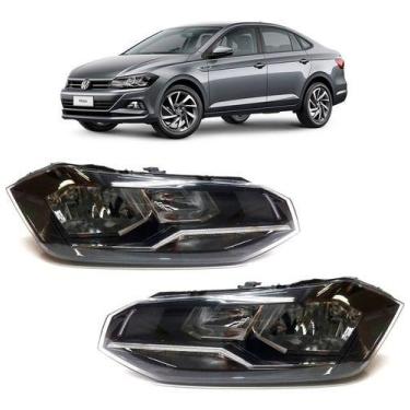 Imagem de PAR Farol Volkswagen Virtus 2018 2019 20 21 22 com Friso Cromado - Pri