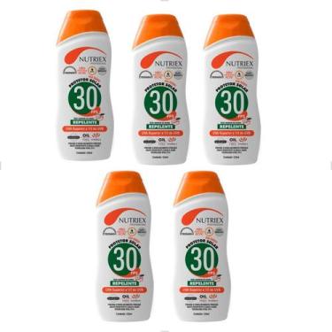 Imagem de Kit 5 Protetor Filtro Solar FPS30 120ml Com Repelente Nutriex