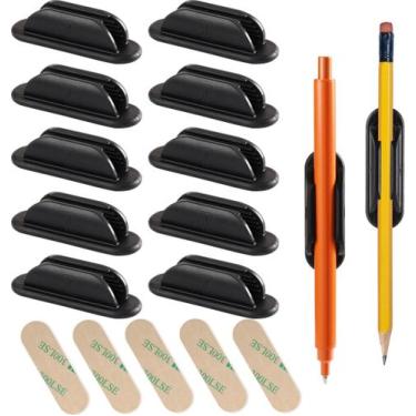 Imagem de Suporte para caneta 10 unidades Tiizze de silicone com adesivo para lá