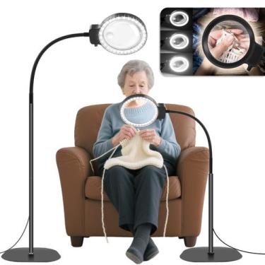 Imagem de Lupa de chão NZQXJXZ 10X 30X com luz LED e suporte