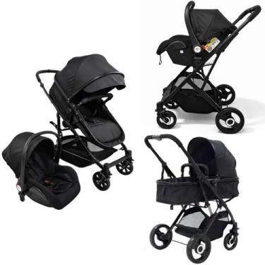 Imagem de Carrinho de Bebê Travel System Moises com Bebê Conforto Reclinável Rev