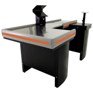 Imagem de Balcão Checkout De Comercio Mesa Reta De 2M Para Supermercados Kit Inn